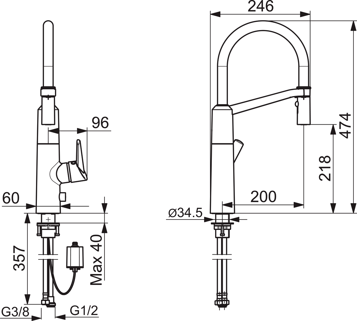 Oras 2739F Смеситель для кухни с клапаном, 6 V 2739F Optima Хром  - Вид №3