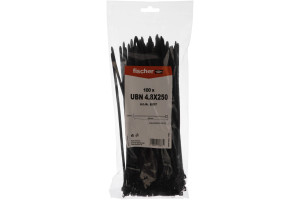 15787280 Кабельная стяжка UBN 4.8X250 устойчивая к УФ 100 шт. 69367 Fischer