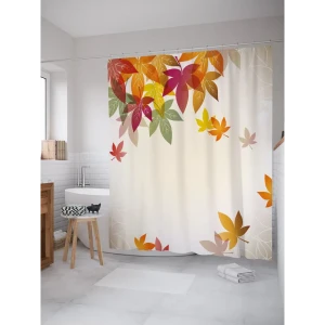 93784700 Штора для ванной JoyArty Парящие листья из ткани, 180x200 см с крючками STLM-1533869