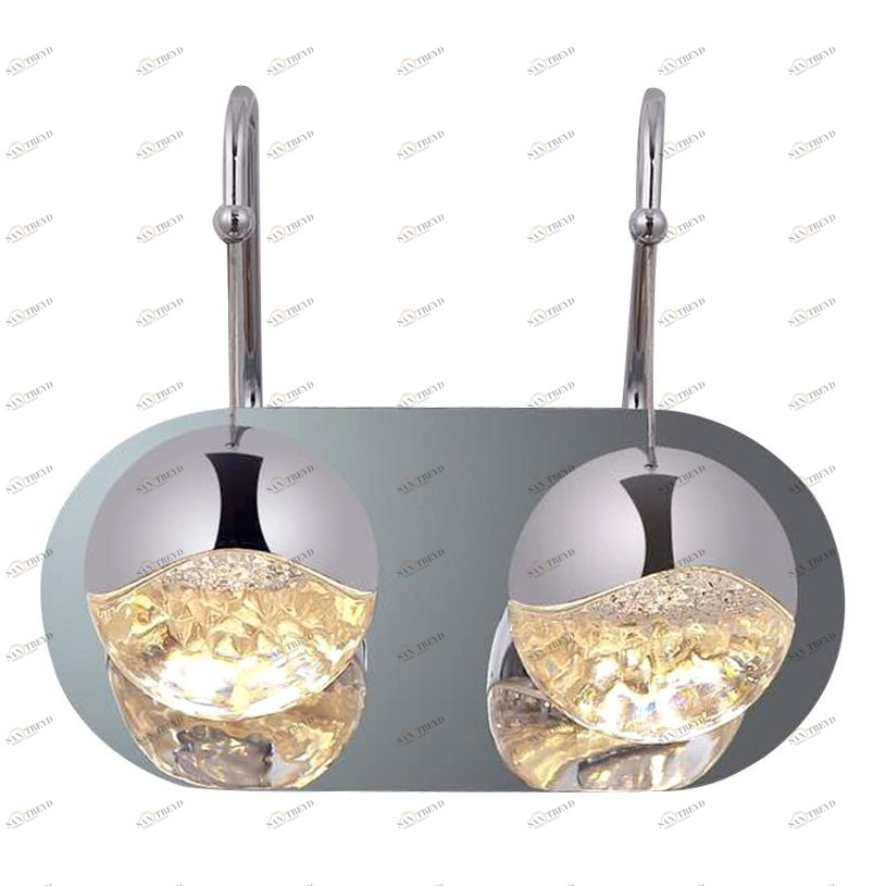 Светильник настенный серебристый Delight Collection Globo 2C Nickel SD3301-2C nickel DELIGHT COLLECTION  00-3882846 Серебро 