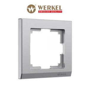 91214699 Рамка для розеток и выключателей Werkel Stark 1 пост цвет серебряный матовый STLM-1432570
