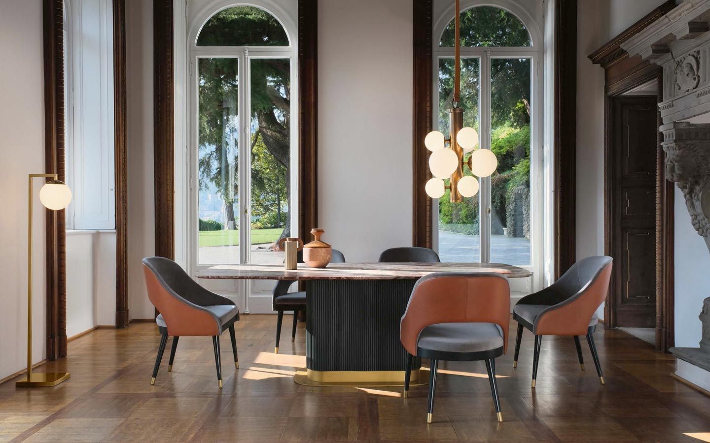 Кожаный и металлический подвесной светильник SCAPPINI & C Next ARCH-00071921 - Вид №2