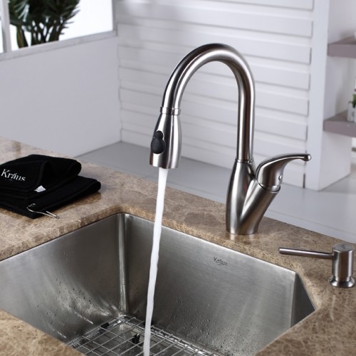 KHU121-23-KPF2121-KSD33BN Накладная раковина на столешницу  прямоугольная Krausru  - Вид №3