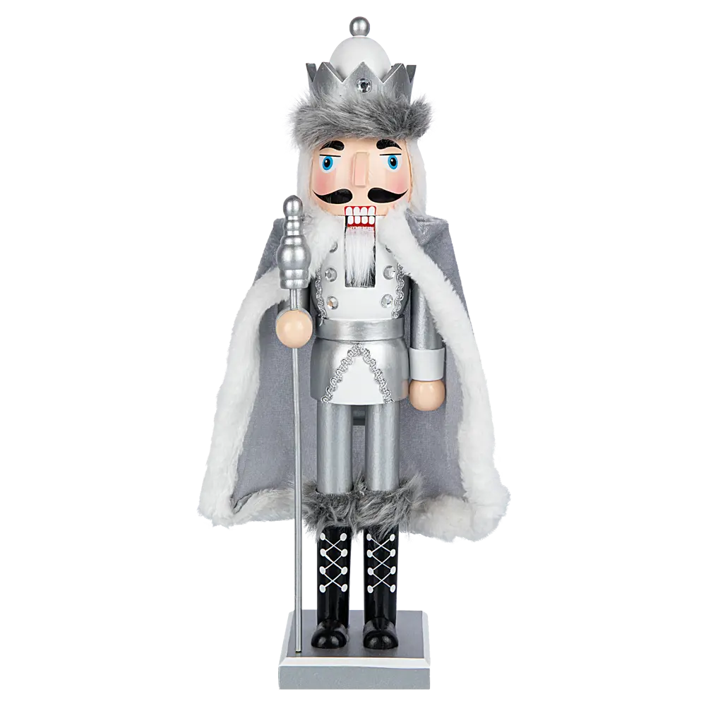 89369002 Декоративная фигура Щелкунчик деревянный 37x10 см серебристый STLM-1390467 Santreyd Christmas - Вид №2