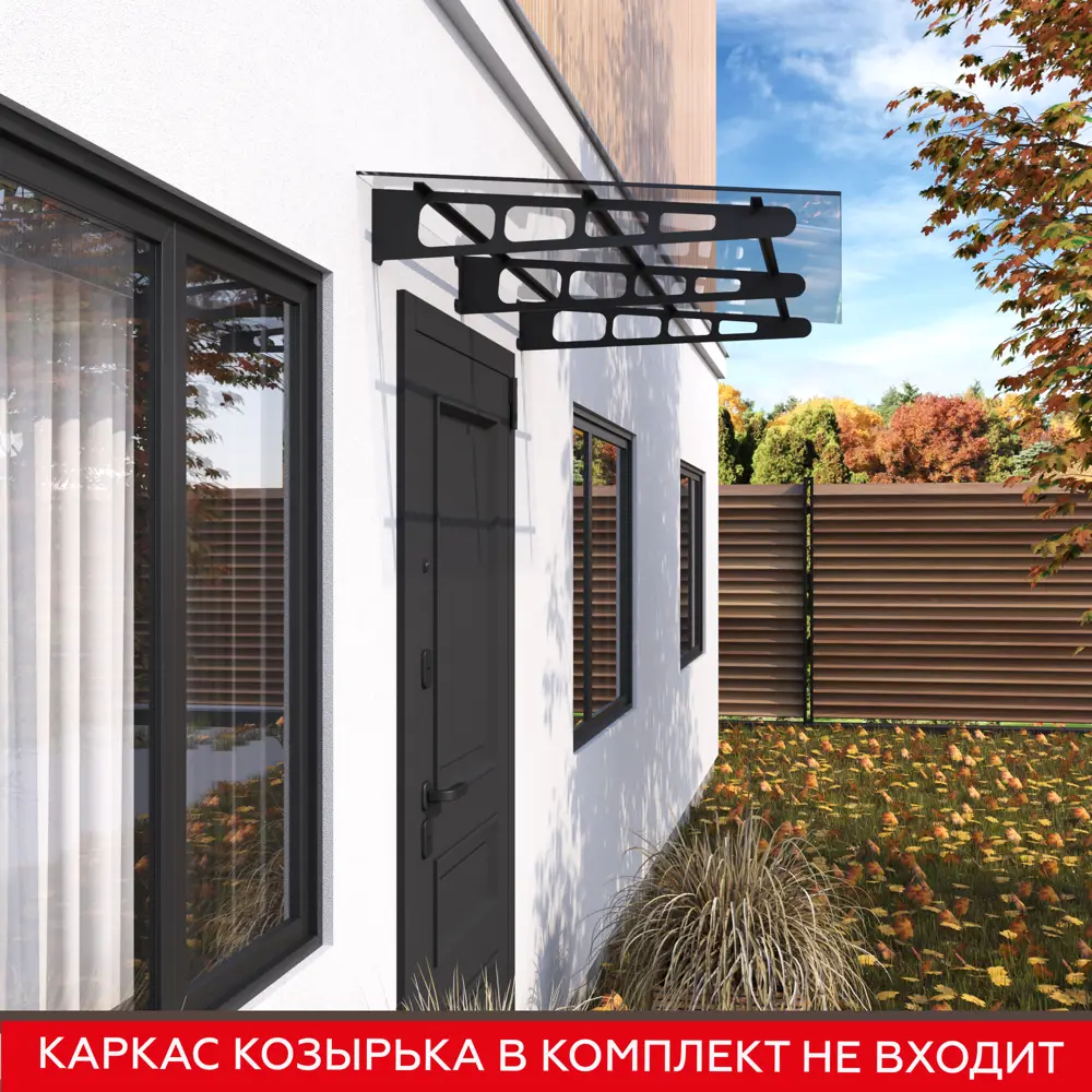 Santreyd Порта: прозрачный монолитный поликарбонат 1600x900x6 мм для козырьков 88922749 STLM-0903263 - Вид №5