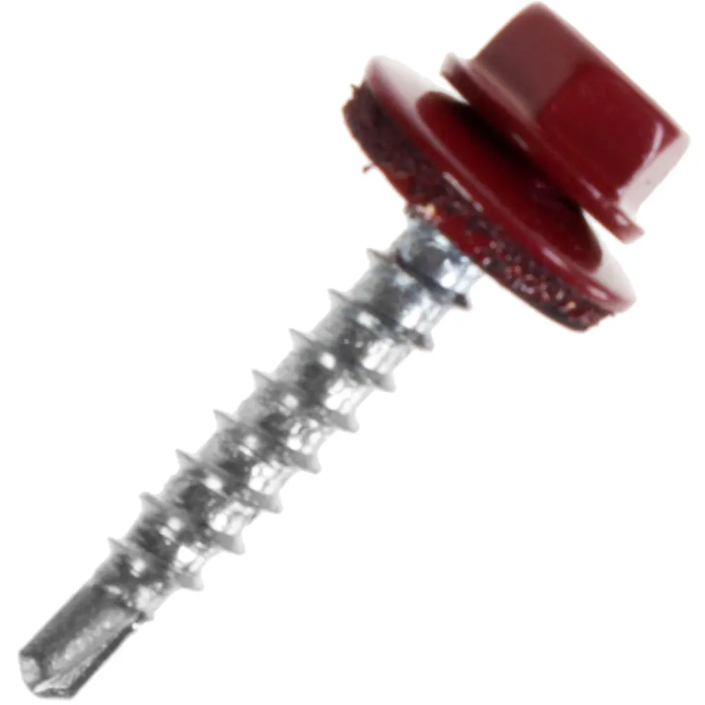 Саморезы кровельные Standers 4.8х28 мм цвет темно-красный 200 шт STLM-2087822