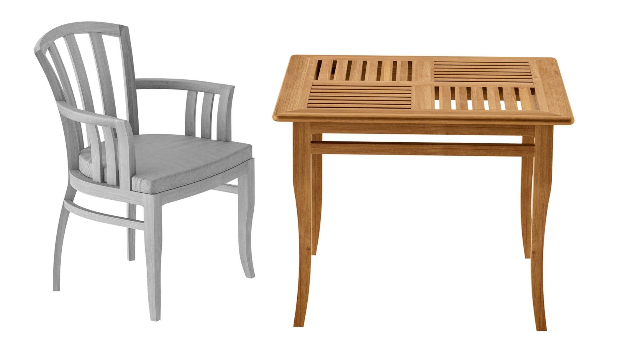 Квадратный стол из тикового дерева decò ASTELLO Tournesol ARCH-00087396 - Вид №1