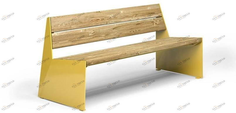 VESTRE Скамья из стали и дерева со спинкой Bloc sun-id-1367023