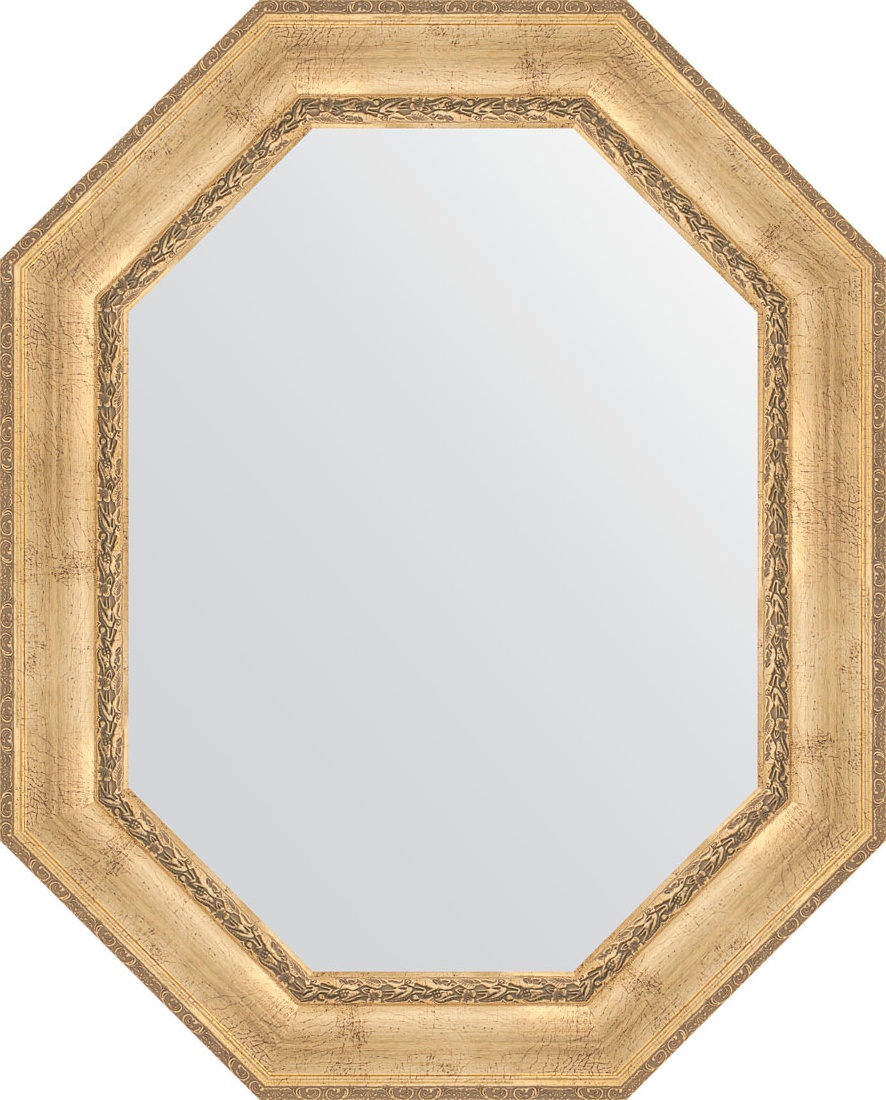 BY 7264 Зеркало в багетной раме - состаренное серебро с орнаментом 120 mm EVOFORM Octagon
