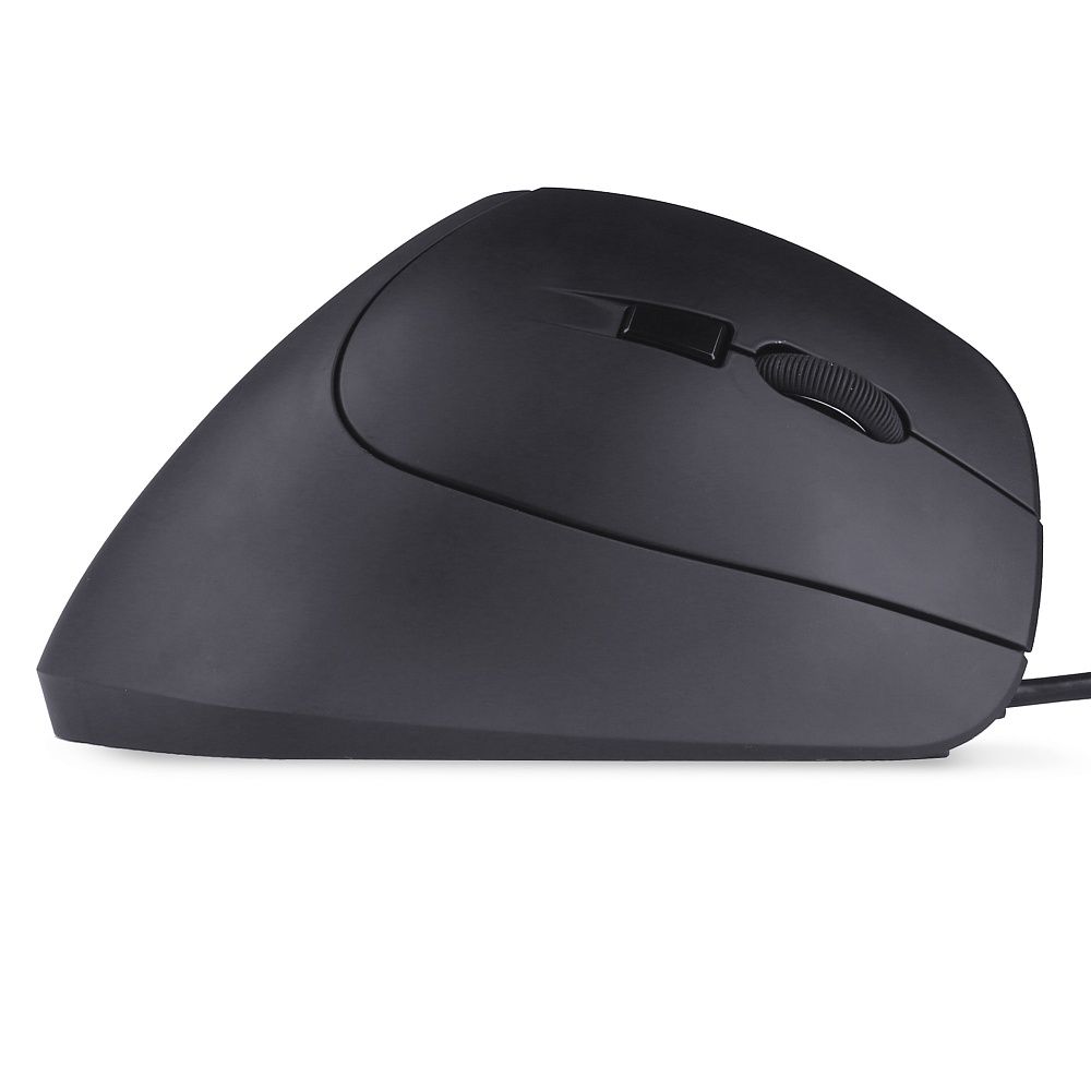 CMM-960 Health Мышь проводная usb (black, вертикальная (профилактика туннельного синдрома) , soft-touch; 6 кнопок;1000/1600 dpi; led индикатор; длина провода: 1.8м; usb ,plug & play) Crown Santreyd  - Вид №1