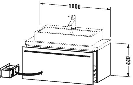 XL540409090 X-Large Тумбочка для компактной консоли Фланелево-серый шелковисто-матовый лак Duravit - Вид №1