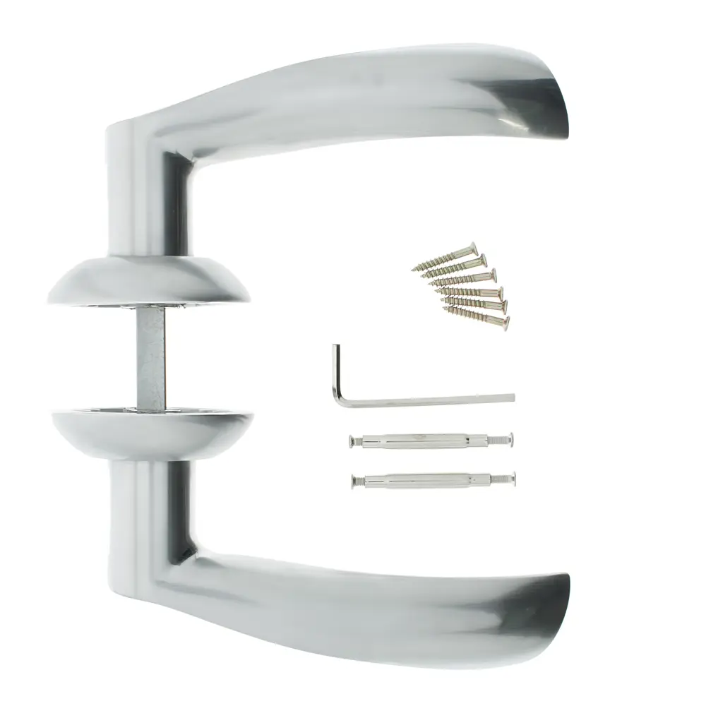 Ручки дверные на розетке Inspire ZC-23-L1/S1, ЦАМ, цвет матовый хром 15475877 STLM-2142693  - Вид №1