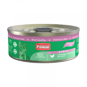 ПР0049939*24 Корм для кошек курица, печень суфле 100г (упаковка - 24 шт) ЧЕТВЕРОНОГИЙ ГУРМАН