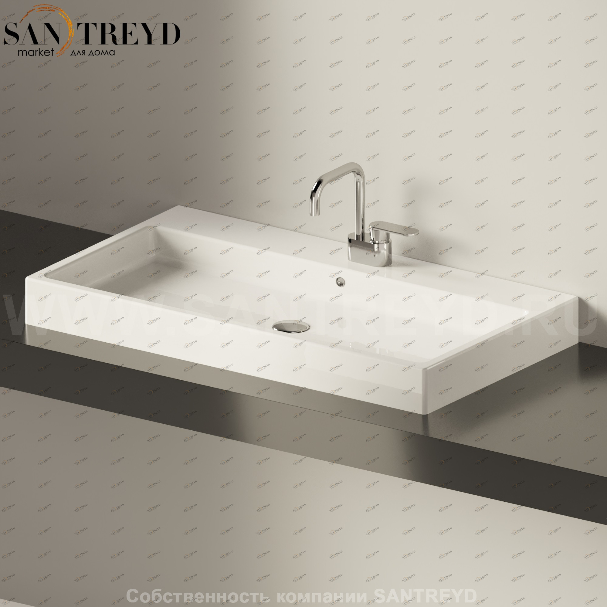 5051INC.9016 Накладная раковина под столешницу  прямоугольная Ceramica Flaminia Acquagrande