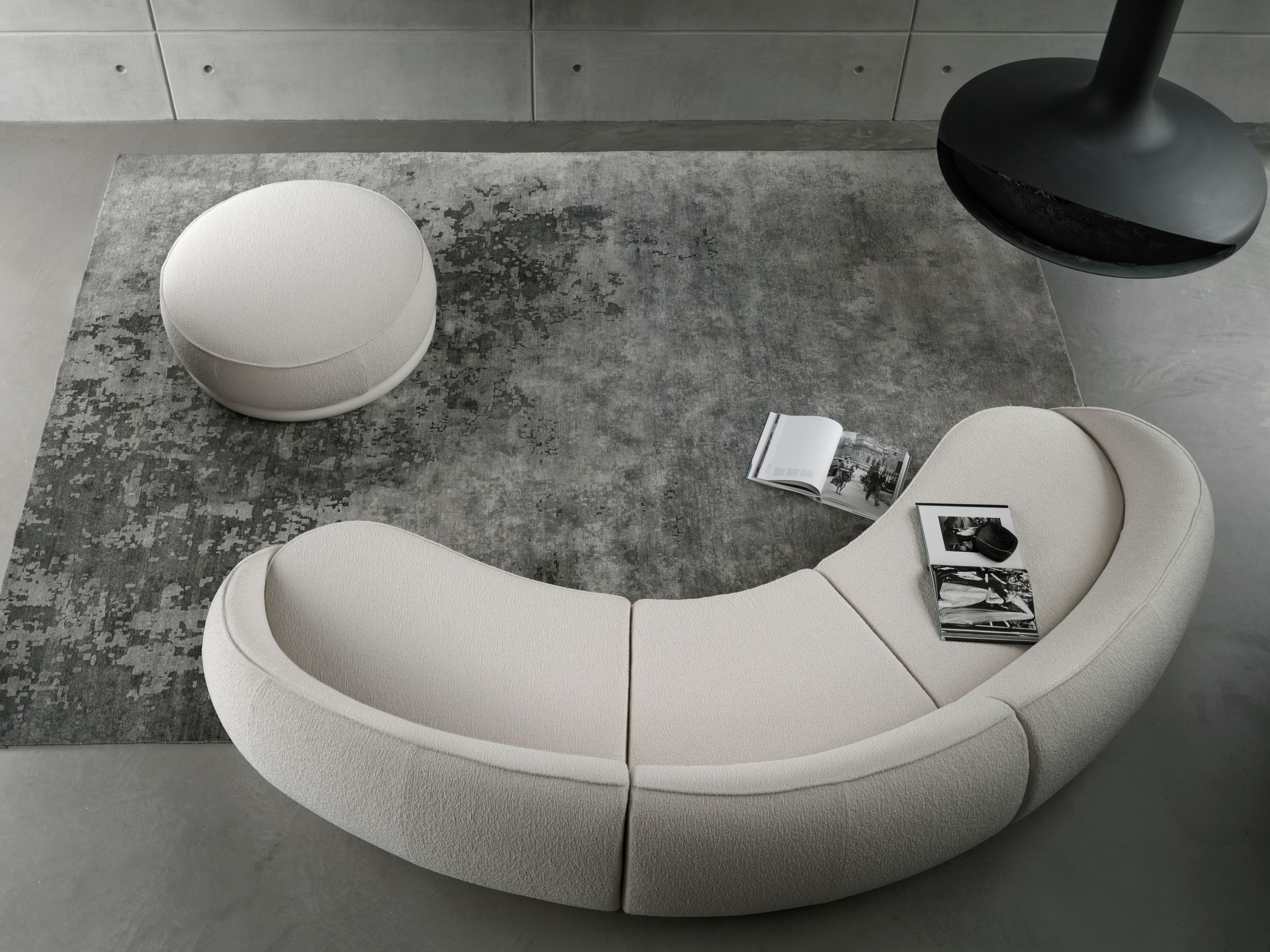 4-местный изогнутый тканевый диван GHIDINI1961 объятия ARCH-00031207 - Вид №1