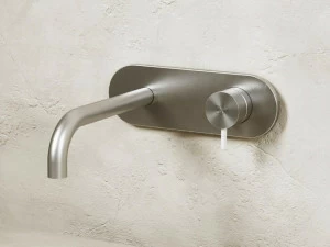 SDR CERAMICHE Смеситель для умывальника настенный из нержавеющей стали на 2 отверстия King Ki21