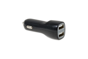 16439639 Автомобильный адаптер 2xUSB, 5 В, 1+2.4 А, в прикуриватель, 12/24 В, черный 00-00976110 Arnezi