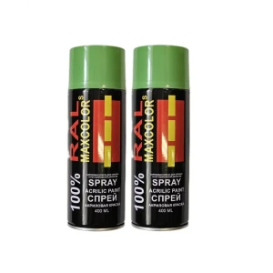 91999040 Краска аэрозольная Maxcolors Ral 6018 2шт глянцевый цвет травянысто-зеленый 0.8 л 2 шт STLM-1526511