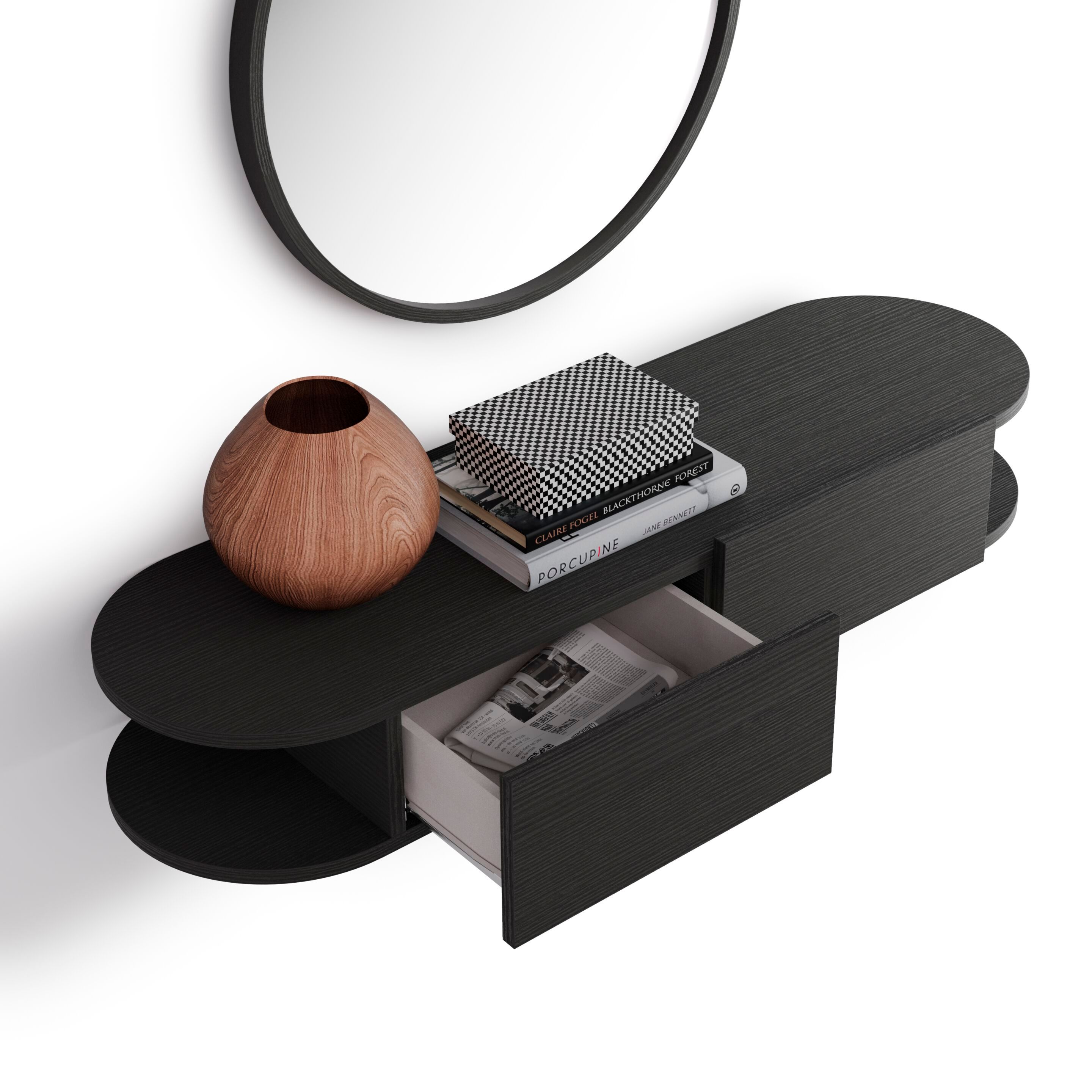 Подвесная консоль из меламиновой ткани с ящиками Mobili Fiver оливковый ARCH-00003487 - Вид №5