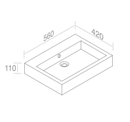 L287T1RPV1.100 Накладная раковина прямоугольная A. e T. Italia BOLD Белый глянцевый AeT ITALIA - Вид №1