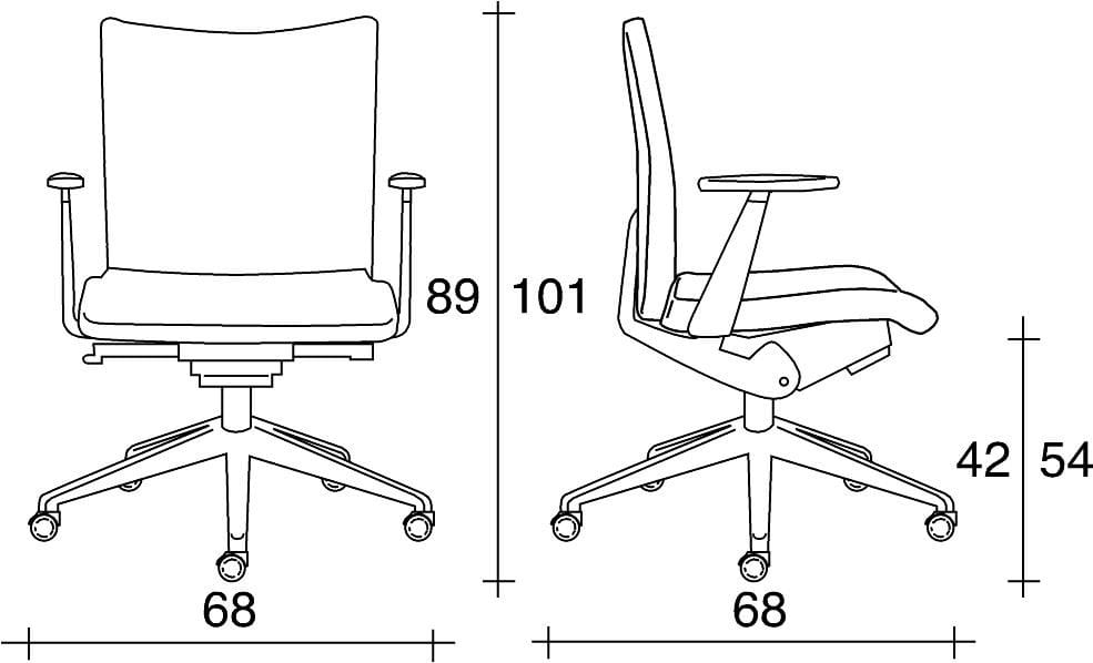 Офисное кресло из ткани с колесами и подлокотниками с 5 спицами TALIN Aviamid ARCH-00042524 - Вид №2
