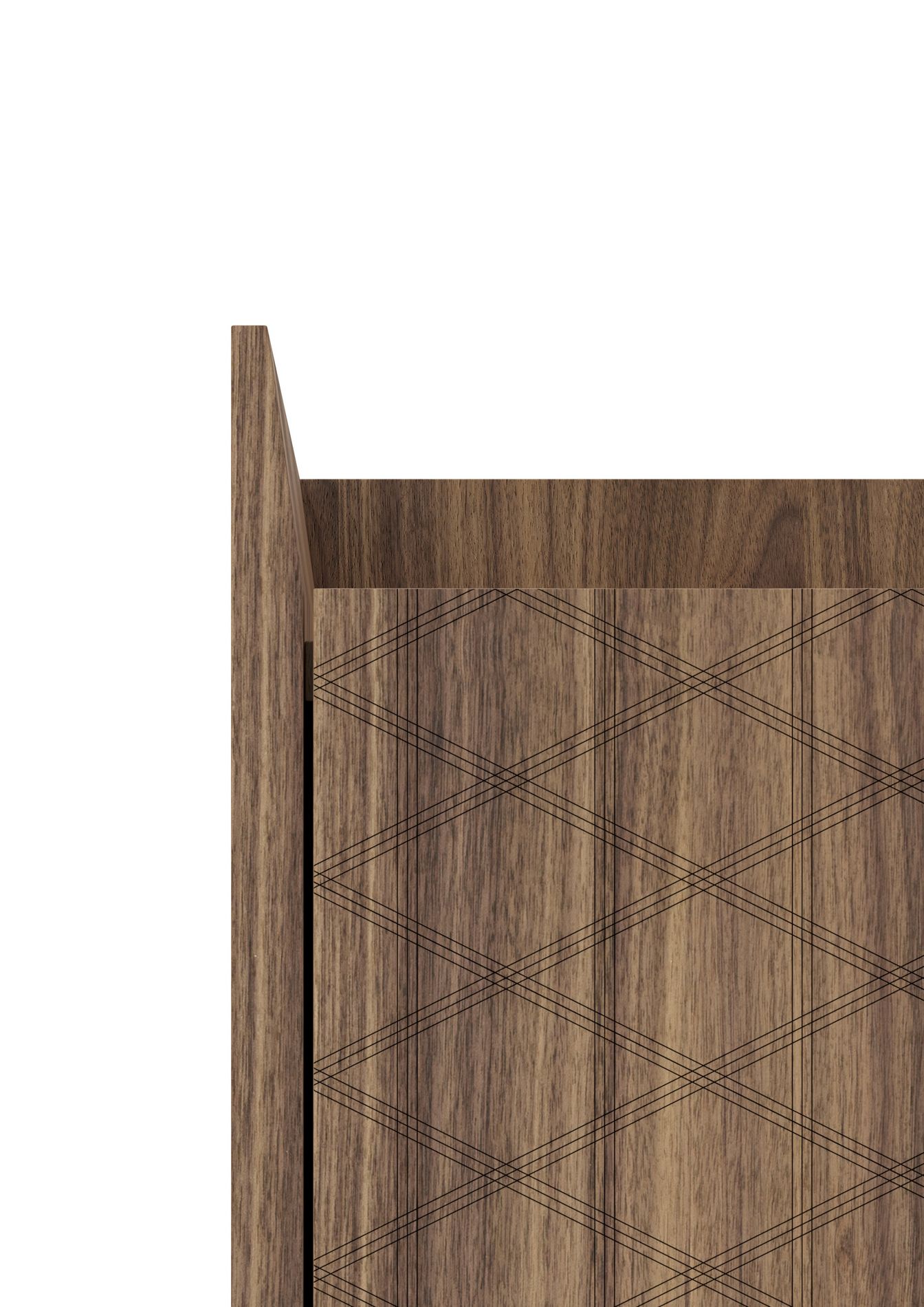 Прямоугольная прикроватная тумбочка из орехового дерева с ящиками Barba design текстуры ARCH-00030626 - Вид №1