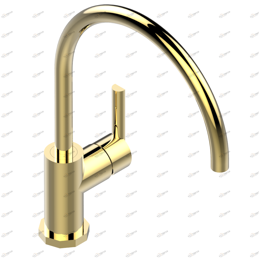 G8A-6181N Смеситель для кухонной мойки однорычажный Thg-paris Les Ondes Покрытие PVD золотистый цвет G8A 6181N CAT.F