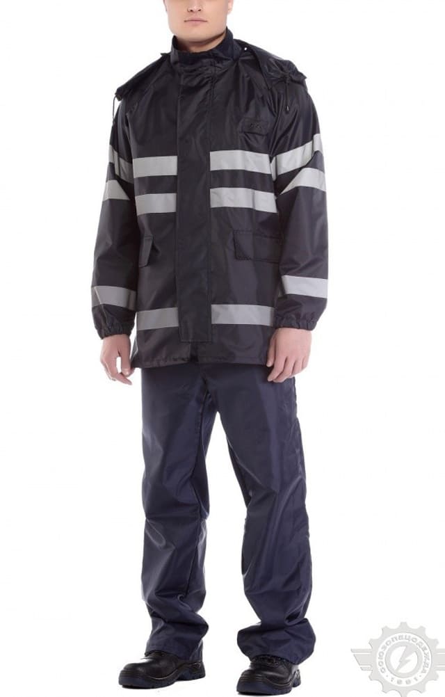 65798 Куртка-ветровка с СВП синяя  Непромокаемая спецодежда  размер 48-50/182-188  - Вид №3