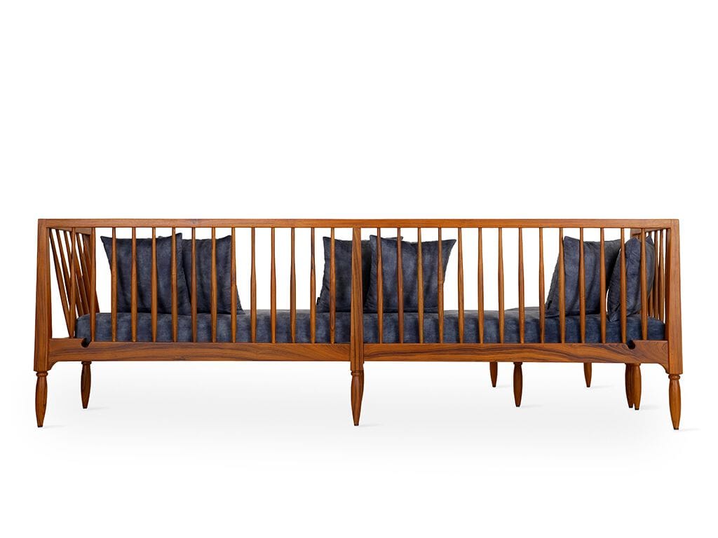 Угловая скамейка из тикового дерева со спинкой Alankaram ISTE ARCH-00054043 - Вид №5