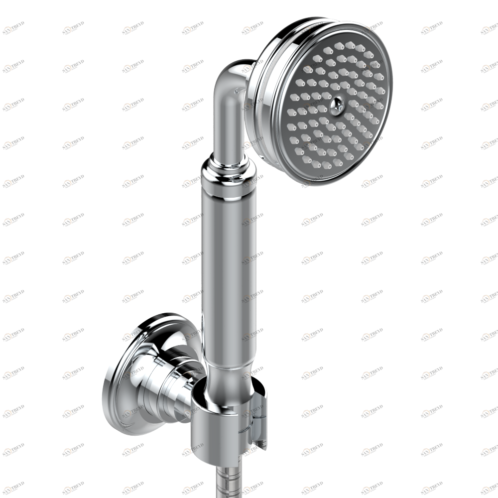 G75-52A Душ ручной стильный встраиваемый в стену, шланг и стационарный кронштейн Thg-paris Charleston с рукоятками Хром G75 52A  A02 CAT.A
