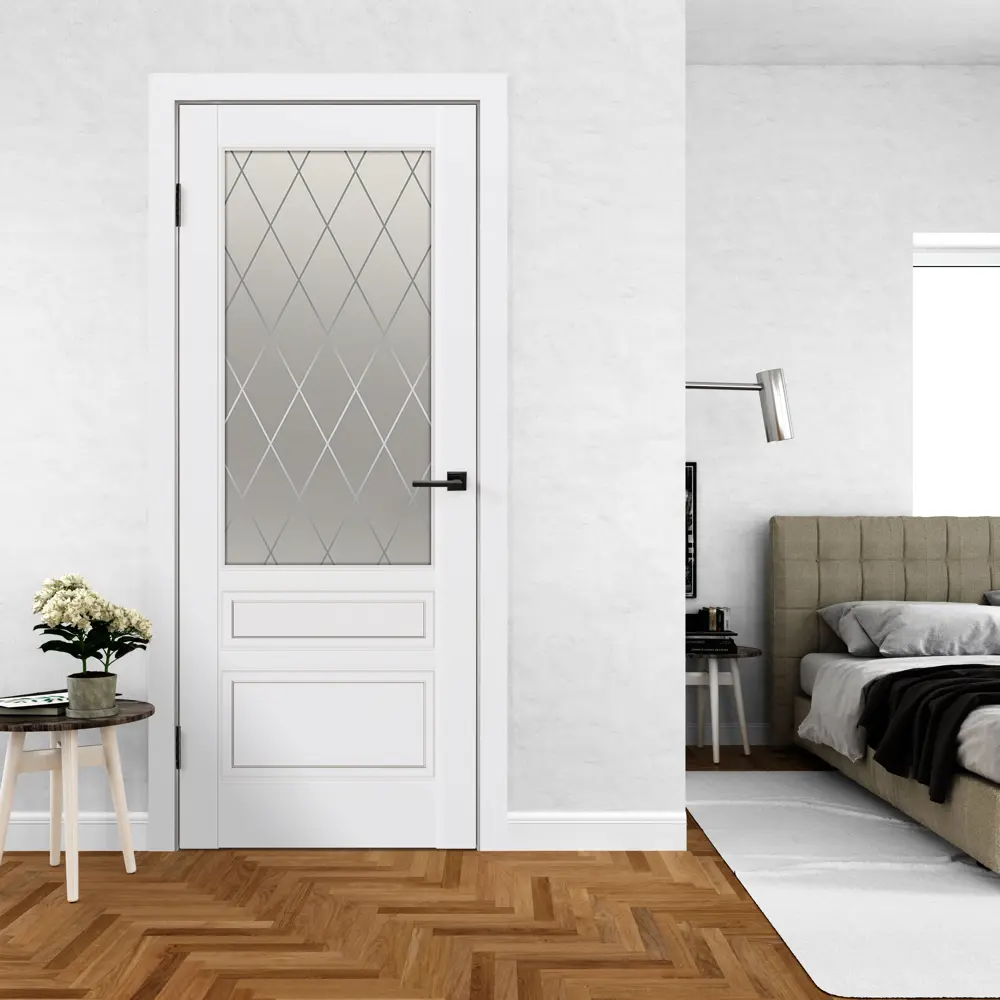 Дверь межкомнатная Сканди 3V остекленная эмаль цвет белый 70х200 см VELLDORIS STLM-2077026 - Вид №4