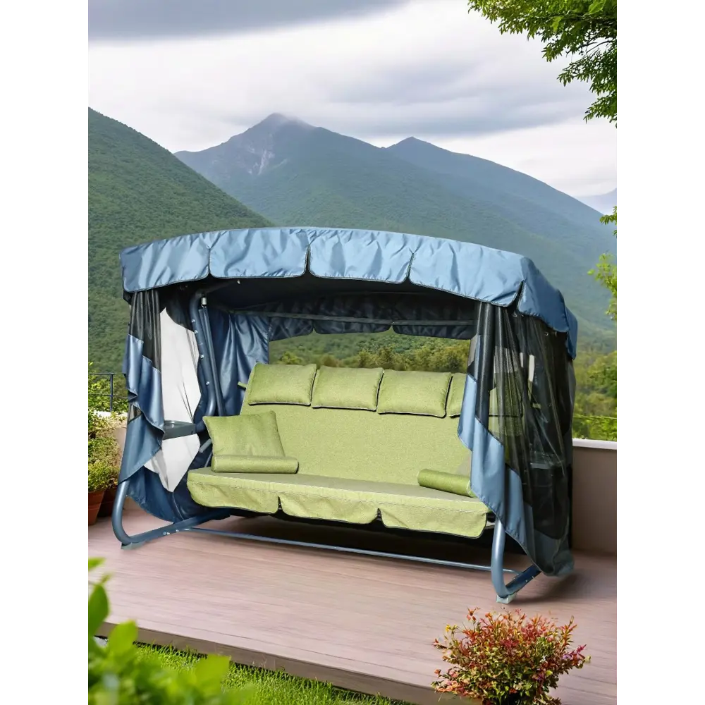 Качели садовые BEGINIA Olkhon 4-х местные до 320 кг металл зеленый STLM-2127432 - Вид №4