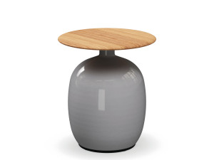 Круглый стол из тикового дерева и керамики