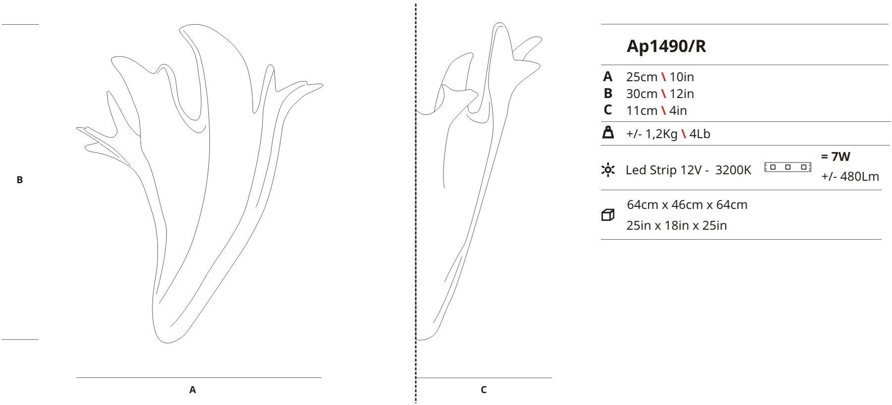 Serip Настенный светильник из алюминия Carpa Ap1490/r - Вид №2