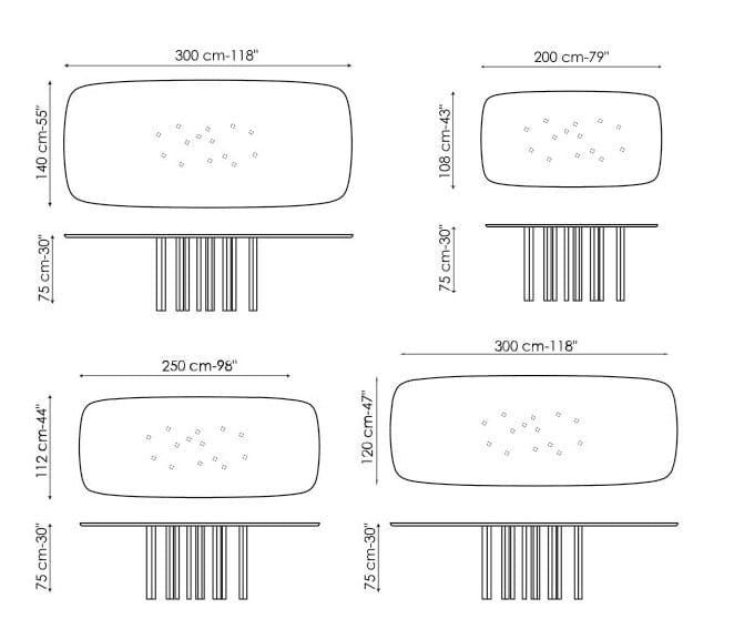 Стальной и стеклянный бочковый стол BONALDO MILLE ARCH-00116064 - Вид №4