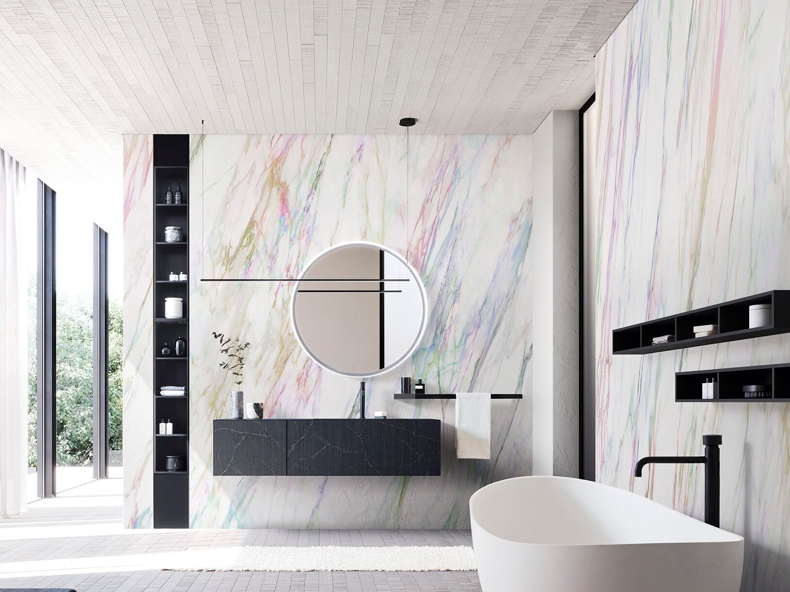 Carta da parati PVC free, eco-friendly, lavabile WallPepper HOLO MARBLE ARCH-00018155