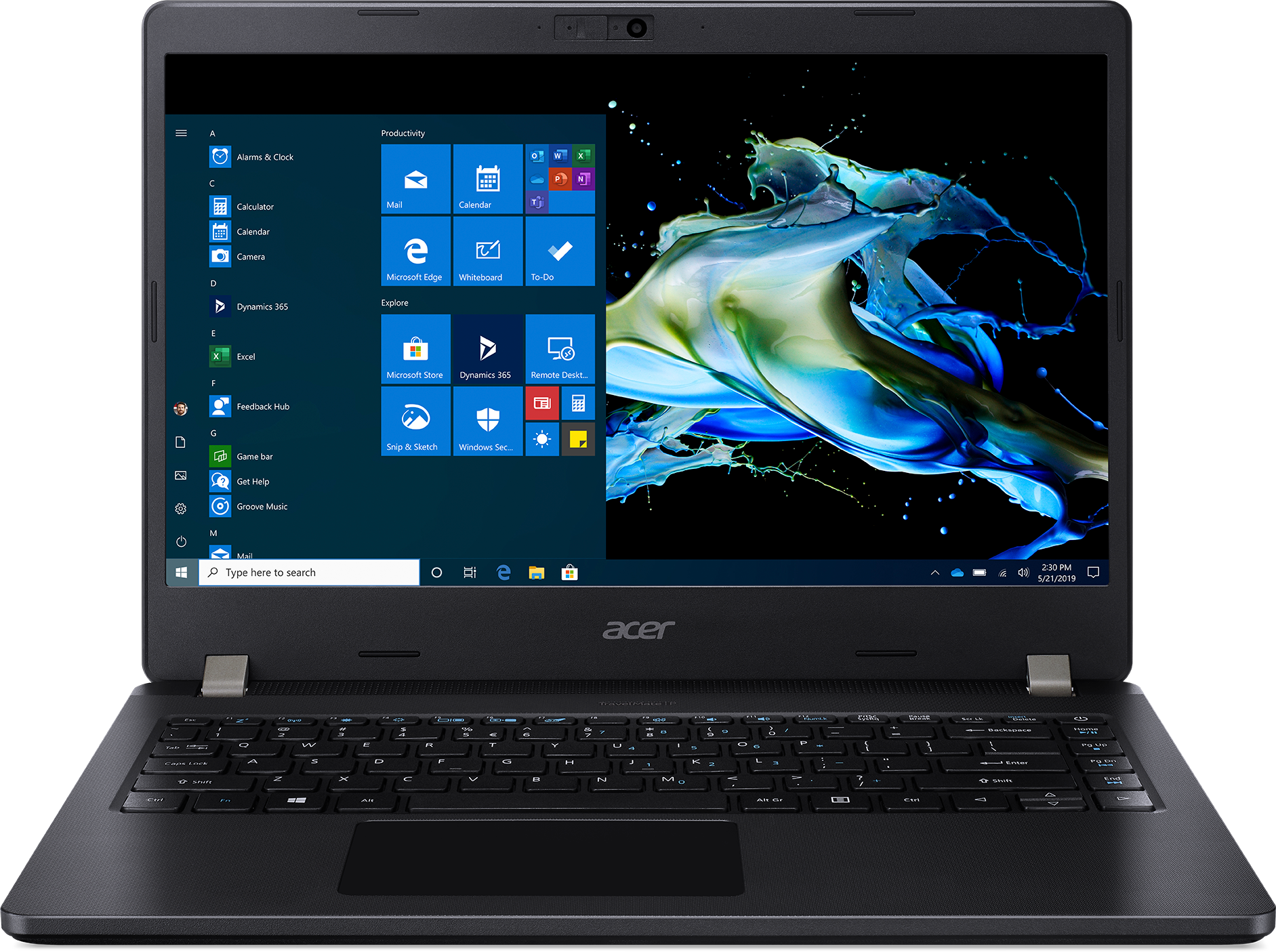 NX.VMKER.009 travelmate p2 tmp214-52-34ud 14"(1920x1080 (матовый))/intel core i3 10110u(2.1ghz)/8192mb/128ssdgb/nodvd/int:uma/cam/bt/wifi/+/war 3y/1.6kg/black/w10pro Acer Santreyd  - Вид №1