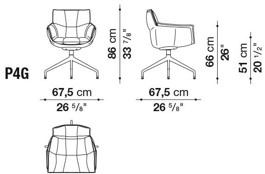 B&B Italia Стул на козелке из ткани с подлокотниками Husk sun-id-1455216 - Вид №3
