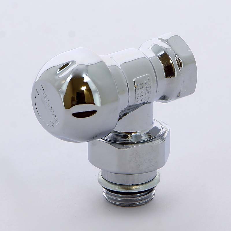 Вентиль НВ угловой для радиаторов обратный хромированный с разъемным соединением TIEMME 1/2" 3330001 - Вид №1