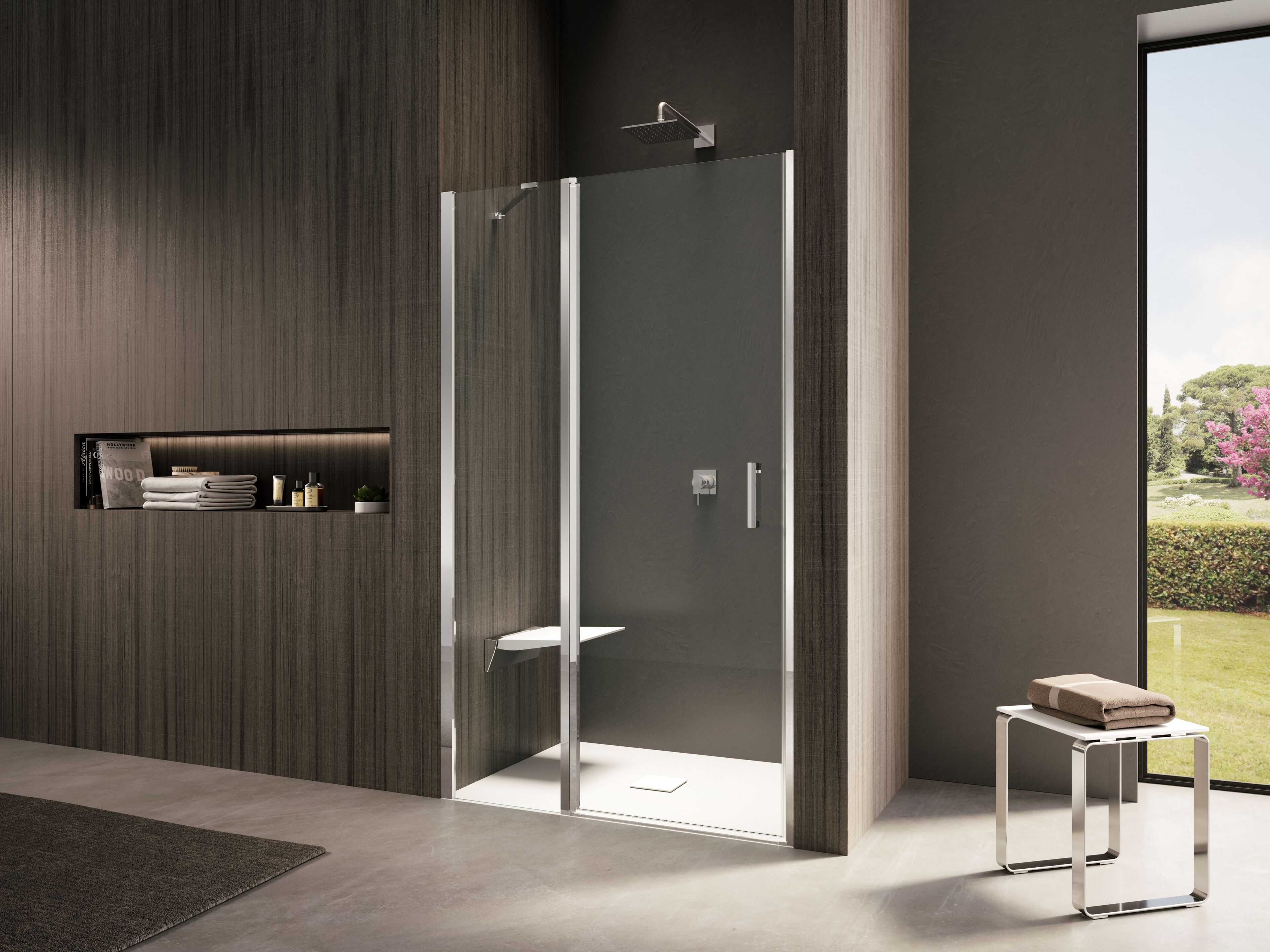 Стеклянная ниша душевая кабина с распашной дверью Provex Industrie ARCH-00038072 - Вид №1