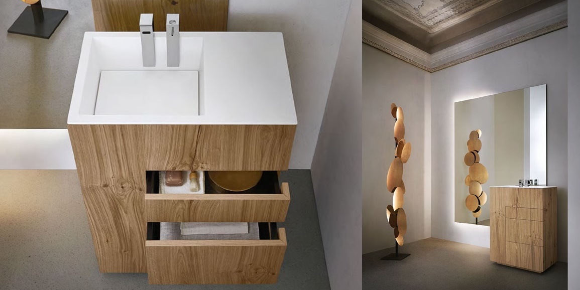 Комбинация ванной комнаты T101 в отделке SHORT 64 Milltek/Rovere Barrique MILLDUE TOUCH TOUCH101 - Вид №1