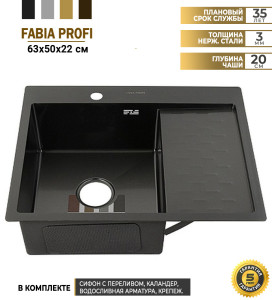 90834203 Врезная мойка Сан-M-63503LG 63x63x20 см нержавеющая сталь цвет сатин STLM-0404915 FABIA PROFI