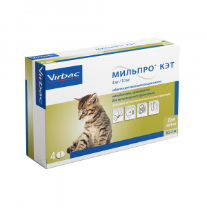 ПР0057317 Антигельминтик для котят Мильпро Кэт, 4 таб.в упаковке VIRBAC