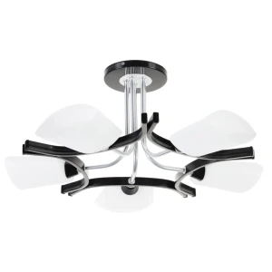 Люстра Аврора 5xE14х60 Вт, металл/стекло, цвет хром/белый