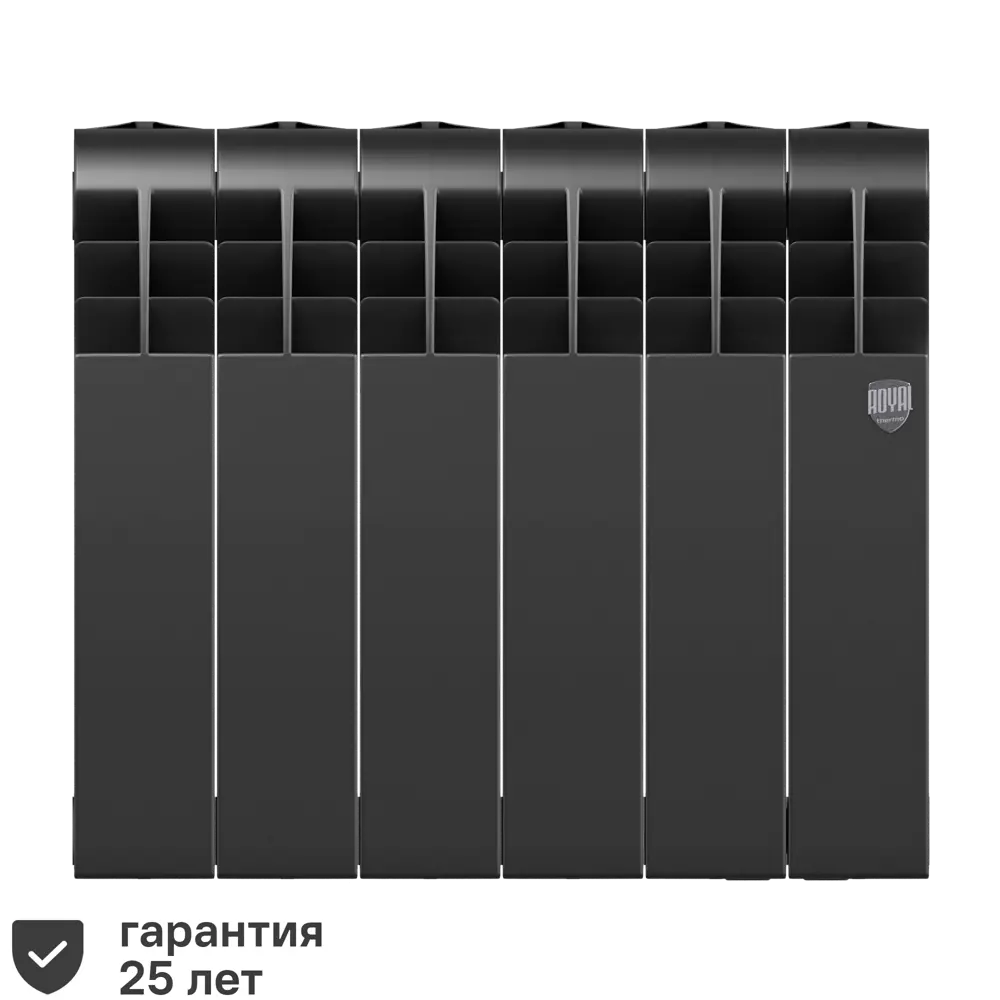 Радиатор секционный Royal Thermo Biliner 350/87 6 секций боковое подключение биметалл черный 82758182 STLM-2010138