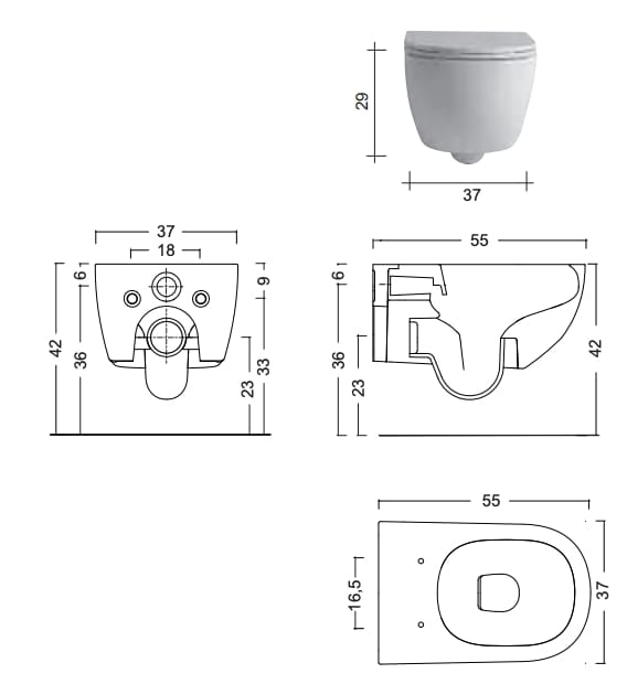 Керамический подвесной туалет Nic ARCH-00000558 - Вид №5