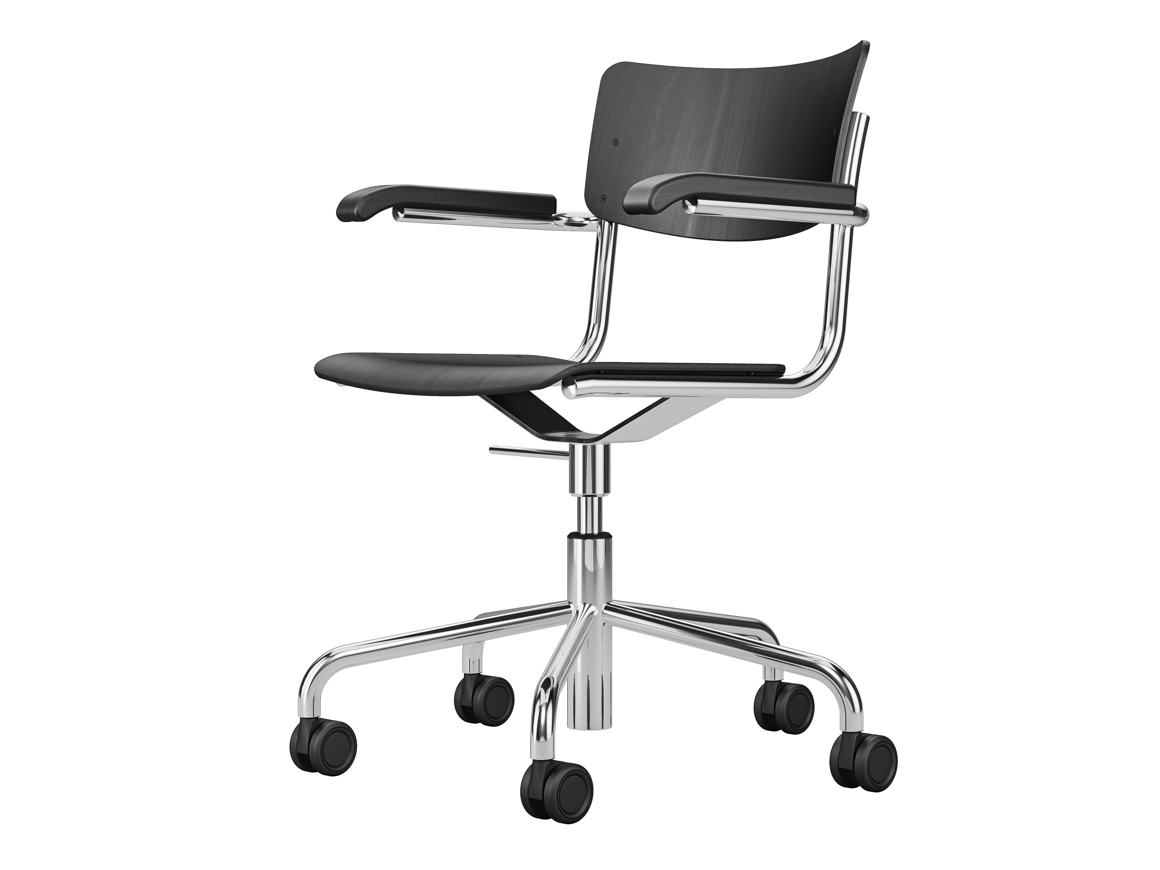 Вращающееся кресло с подлокотниками и колесами THONET S 43 ARCH-00036576 - Вид №1