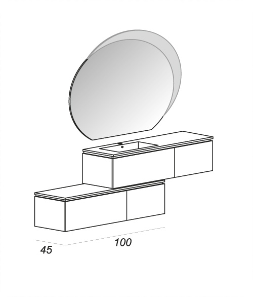 Мебель для ванной CEZARES AVRIL 54402 Rovere scuro Soft  - Вид №3