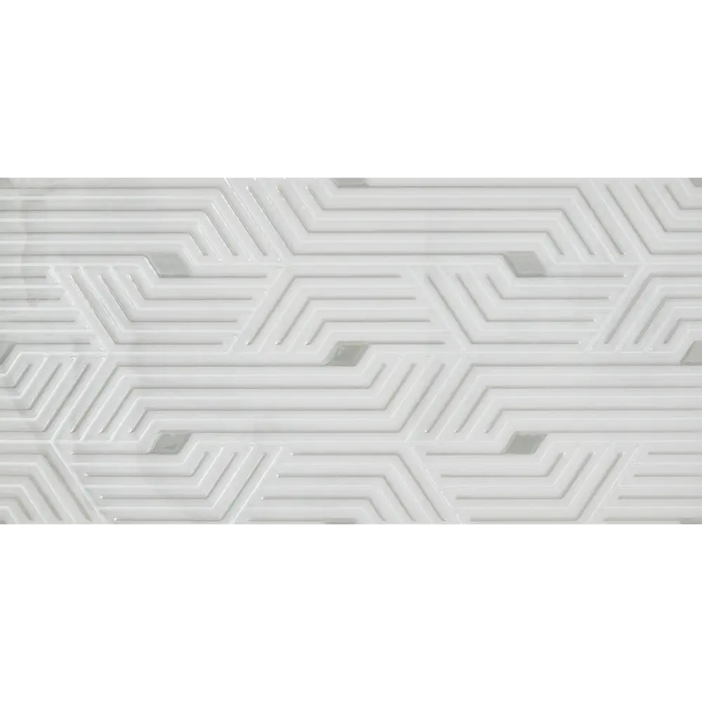 Вставка настенная Axima Комо D2 25x50 см глянцевая цвет белые линии STLM-2119162