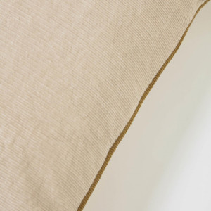 108454 Чехол для подушки 100% хлопок вельветовый бежевый с коричневой окантовкой 45 x 45 cm La Forma Kelaia